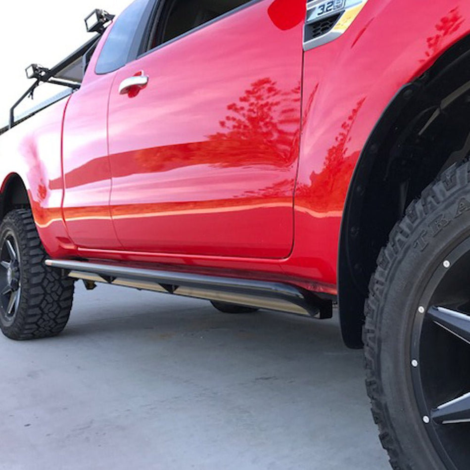 PHAT Bars - Mazda BT - 50 ANGLED Rock Sliders / Side Steps - Powdercoated - 4X4OC™ | 4x4 Offroad Centre