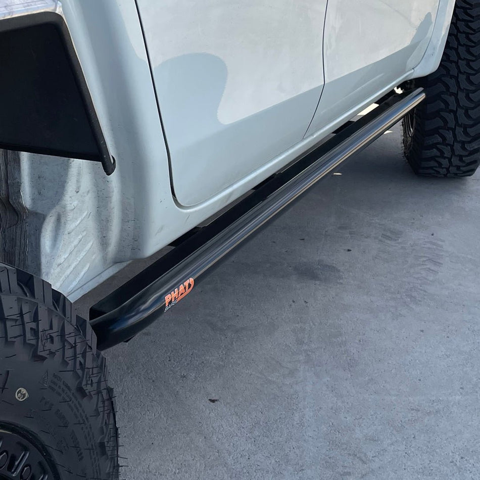 PHAT Bars - Mitsubishi Triton MR ANGLED Rock Sliders / Side Steps - Powdercoated - 4X4OC™ | 4x4 Offroad Centre