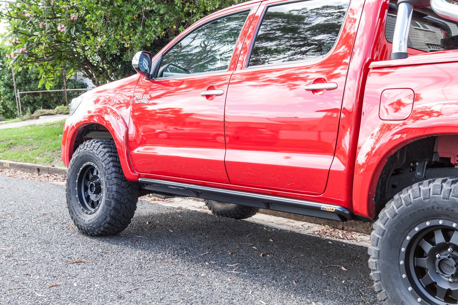 PHAT Bars - Toyota Hilux N70 ANGLED Rock Sliders / Side Steps - Powdercoated - 4X4OC™ | 4x4 Offroad Centre