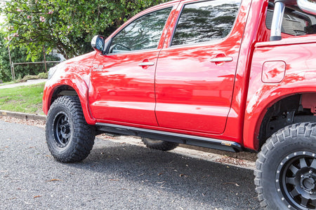 PHAT Bars - Toyota Hilux N70 ANGLED Rock Sliders / Side Steps - Powdercoated - 4X4OC™ | 4x4 Offroad Centre