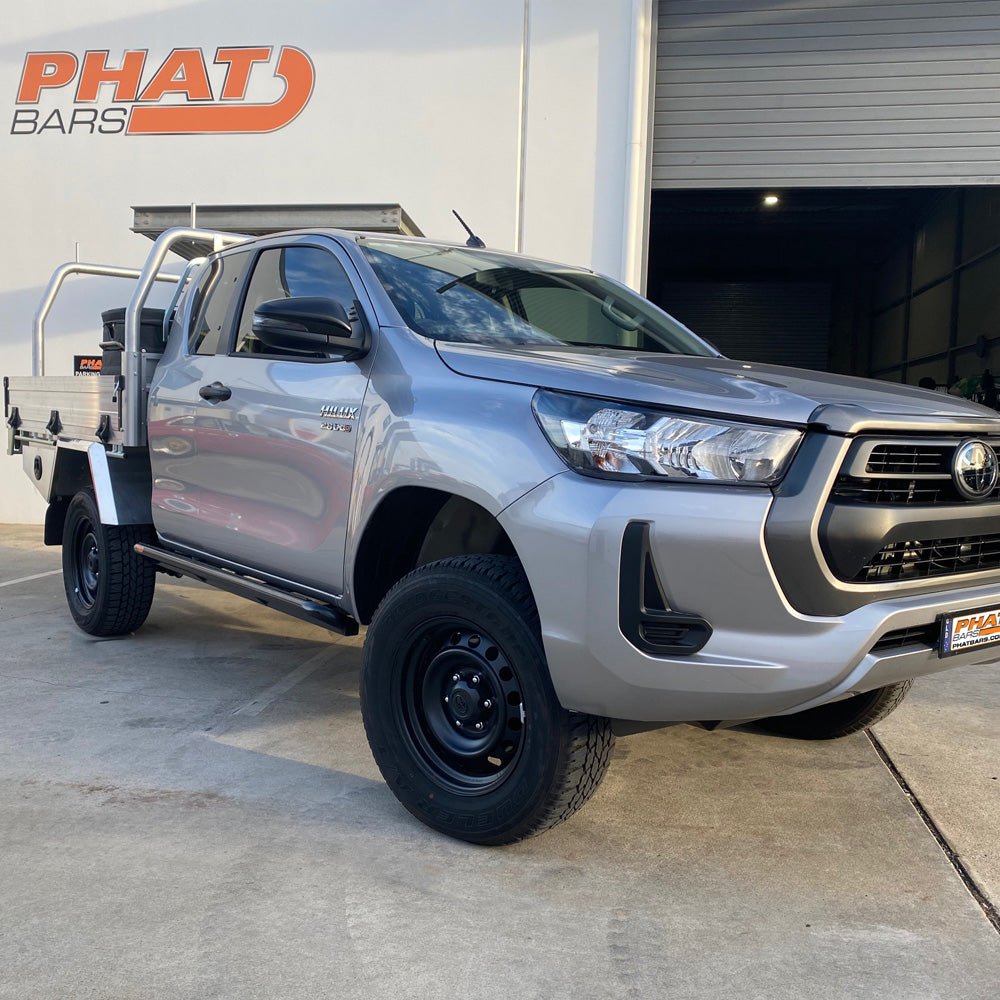 Toyota Hilux N80 ANGLED Rock Sliders / Side Steps - Powdercoated – 4x4 ...