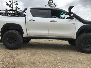 PHAT Bars - Toyota Hilux N80 ANGLED Rock Sliders / Side Steps - Powdercoated - 4X4OC™ | 4x4 Offroad Centre