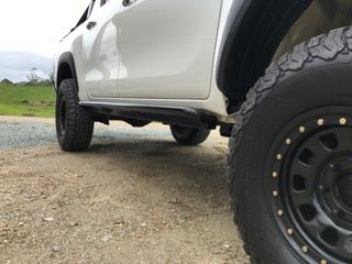 PHAT Bars - Toyota Hilux N80 ANGLED Rock Sliders / Side Steps - Powdercoated - 4X4OC™ | 4x4 Offroad Centre