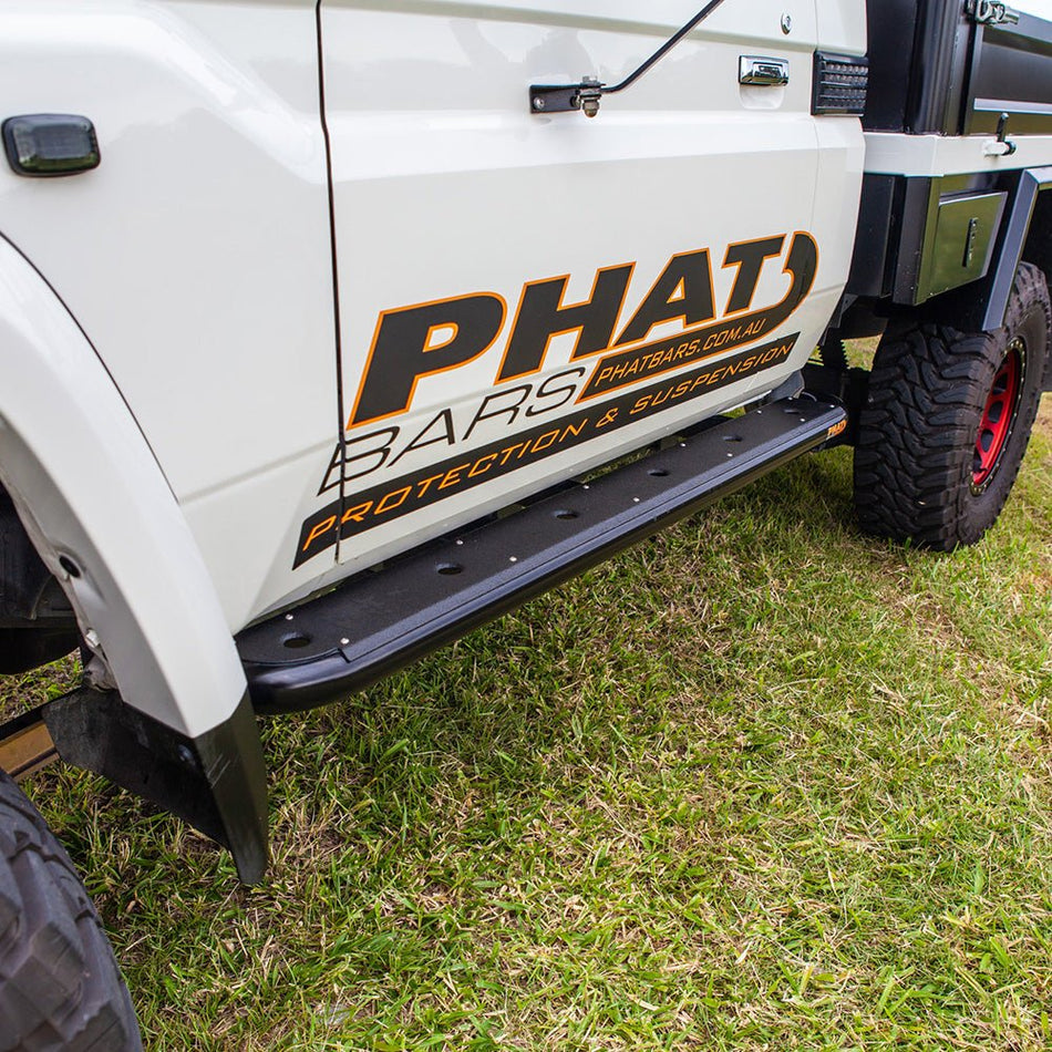 PHAT Bars - Toyota LandCruiser 79 Series FLAT Rock Sliders / Side Steps - 4X4OC™ | 4x4 Offroad Centre