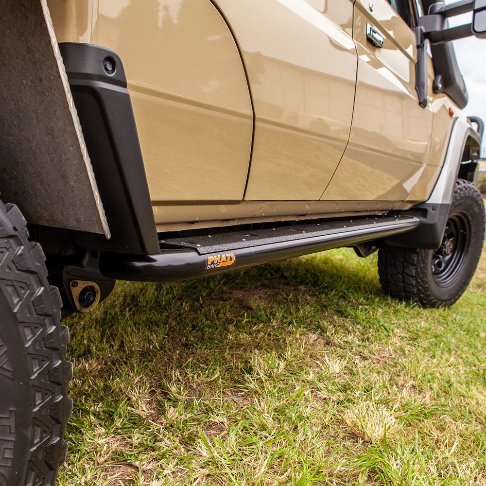 PHAT Bars - Toyota LandCruiser 79/76 Series FLAT Rock Sliders / Side Steps - 4X4OC™ | 4x4 Offroad Centre