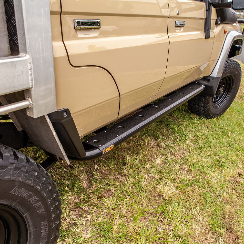 PHAT Bars - Toyota LandCruiser 79/76 Series FLAT Rock Sliders / Side Steps - 4X4OC™ | 4x4 Offroad Centre