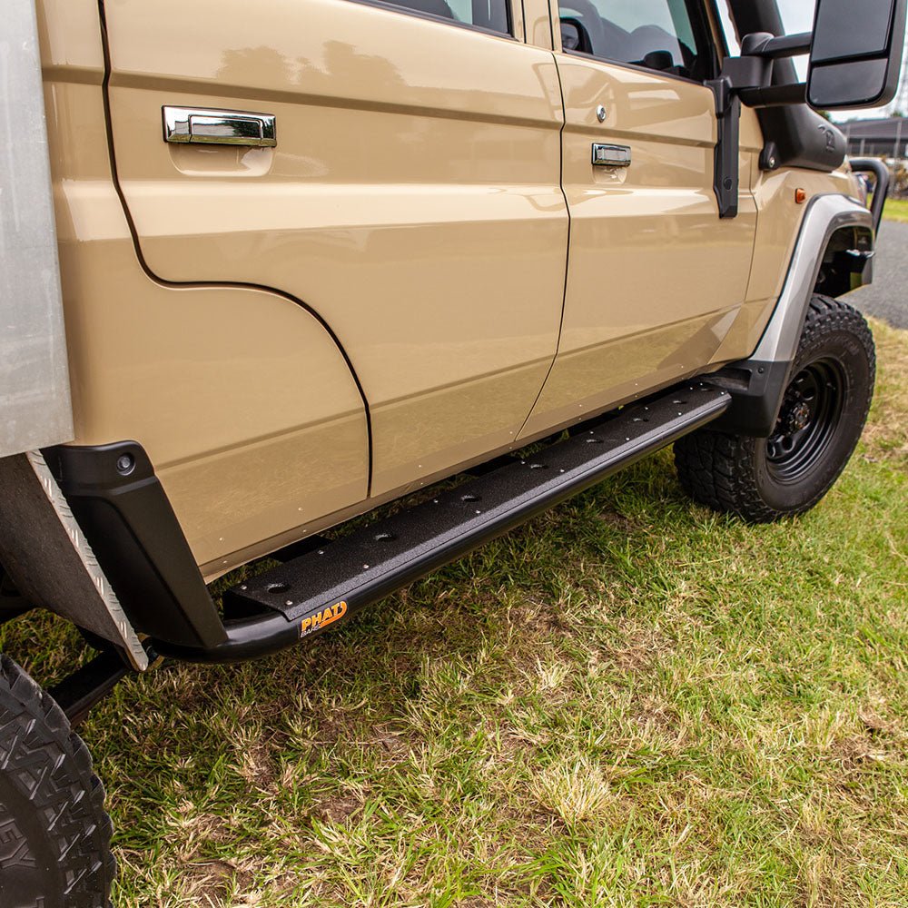 PHAT Bars - Toyota LandCruiser 79/76 Series FLAT Rock Sliders / Side Steps - 4X4OC™ | 4x4 Offroad Centre