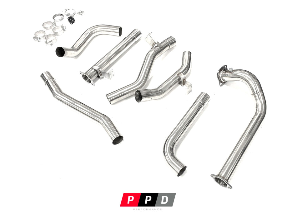 PPD Performance - Toyota Landcruiser 78 Series (1999 - 2007) Troop carrier 1HD 4.2 TD 3' Stainless Steel Turbo Back Exhaust - 4X4OC™ | 4x4 Offroad Centre