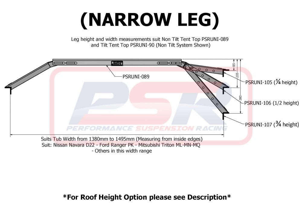 PSR - Performance Suspension Racing - Ford Ranger (2006 - 2011) PJ - PK PSR Tilt Up Baja Style Roof Top Tent Mount - 4X4OC™ | 4x4 Offroad Centre