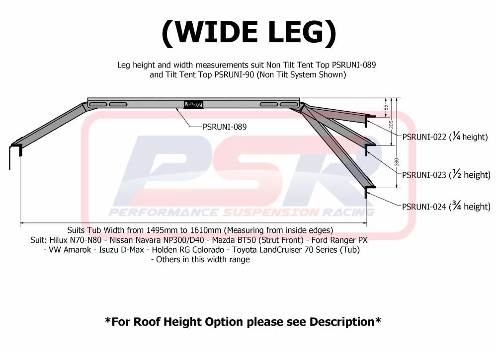 PSR - Performance Suspension Racing - Ford Ranger (2006 - 2011) PJ - PK PSR Tilt Up Baja Style Roof Top Tent Mount - 4X4OC™ | 4x4 Offroad Centre