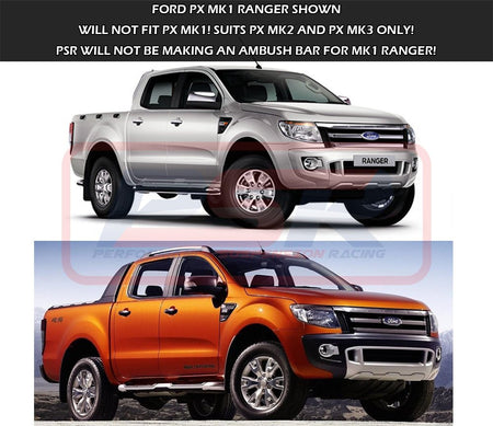 PSR - Performance Suspension Racing - Ford Ranger (2015 - 2018) PSR PX MK2 8/2015 - 7/2018 Ambush Hoopless Bullbar 1' Body Lift - 4X4OC™ | 4x4 Offroad Centre