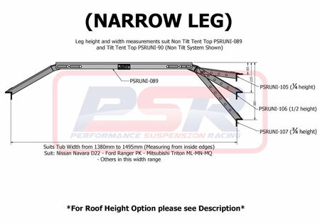 PSR - Performance Suspension Racing - Ford Ranger (2015 - 2021) PX PSR Tilt Up Baja Style Roof Top Tent Mount - 4X4OC™ | 4x4 Offroad Centre