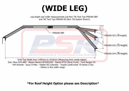 PSR - Performance Suspension Racing - Ford Ranger (2015 - 2021) PX PSR Tilt Up Baja Style Roof Top Tent Mount - 4X4OC™ | 4x4 Offroad Centre