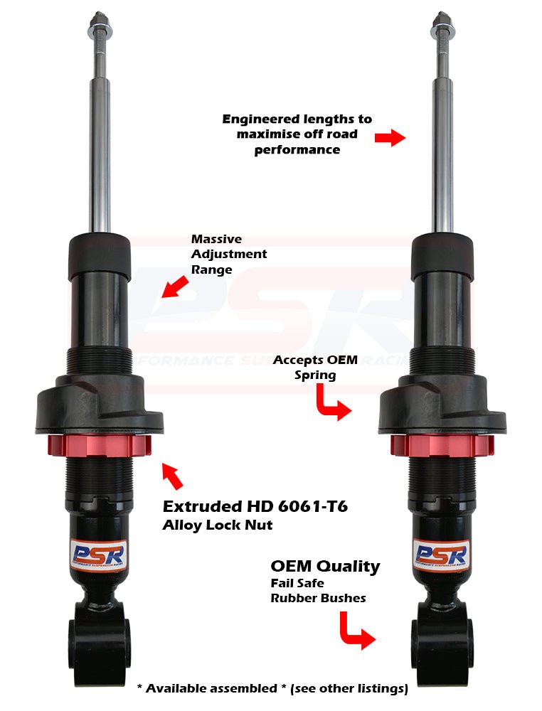 PSR - Performance Suspension Racing - Ford Ranger (2018 - 2022) PSR PX MK3 08 - 18 On PSR TTG Front 2 - 4' Adjustable Shock Absorber (Also Suits MK2 Everest) - PAIR - 4X4OC™ | 4x4 Offroad Centre