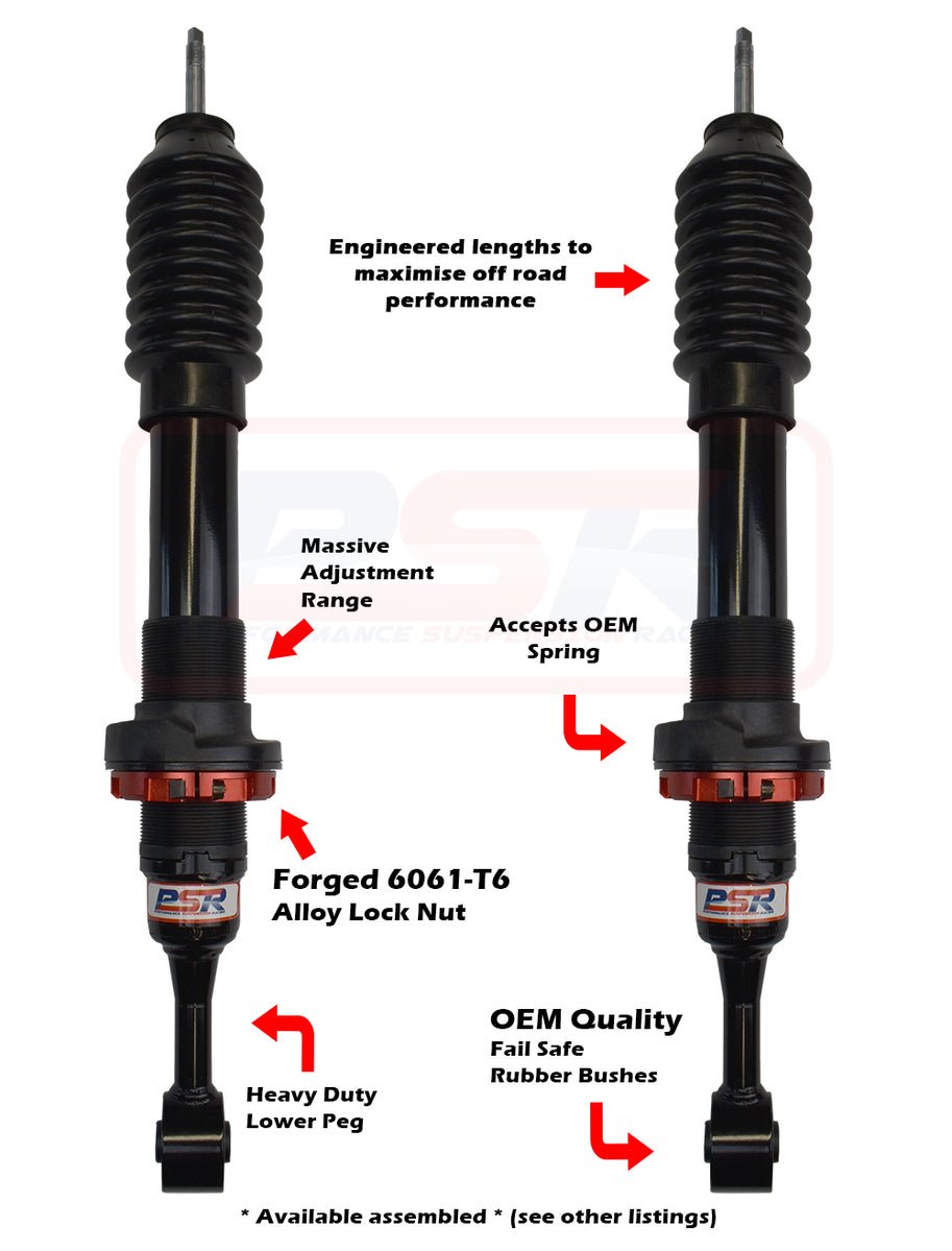 PSR - Performance Suspension Racing - Mazda BT - 50 (2016 - 2020) PSR / Ford Ranger PX PSR TTG Front 2 - 5' Adjustable Shock Absorber - PAIR - 4X4OC™ | 4x4 Offroad Centre