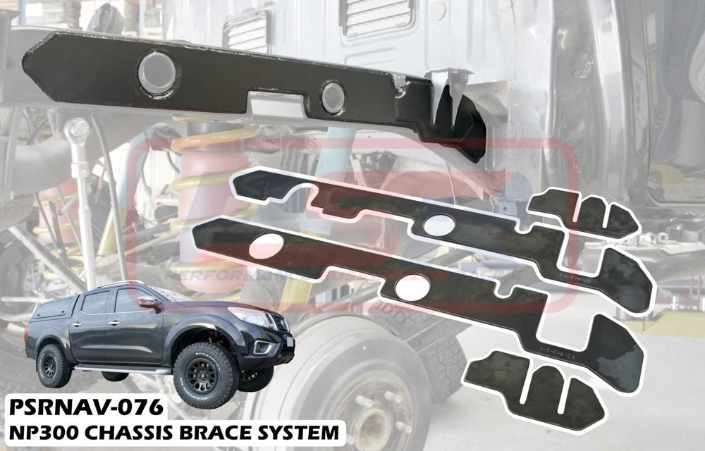 PSR - Performance Suspension Racing - Nissan Navara (2015 - 2023) PSR NP300 Dual Cab Coil Rear Weld On Chassis Brace Kit (4 Plates) - 4X4OC™ | 4x4 Offroad Centre