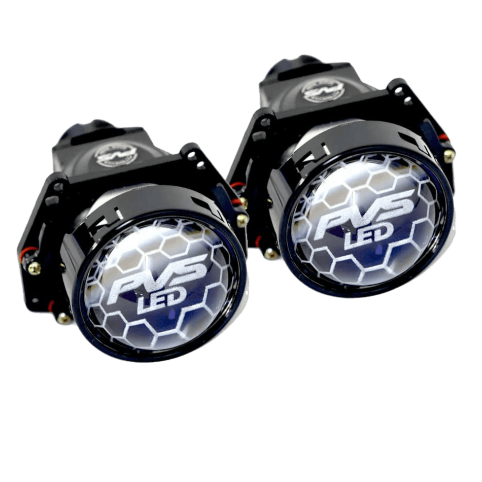 PVS Automotive - 3 inch Bi - LED Headlight Projectors (PAIR) includes (2) H4 Relay Harnesses - 4X4OC™ | 4x4 Offroad Centre