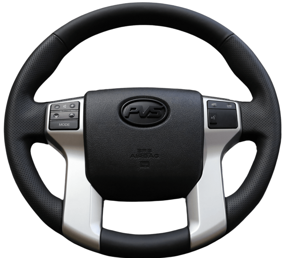 PVS Automotive - Basic Black Leather With Perforated Sides 150/Tundra Style Steering Wheel Kit - 4X4OC™ | 4x4 Offroad Centre