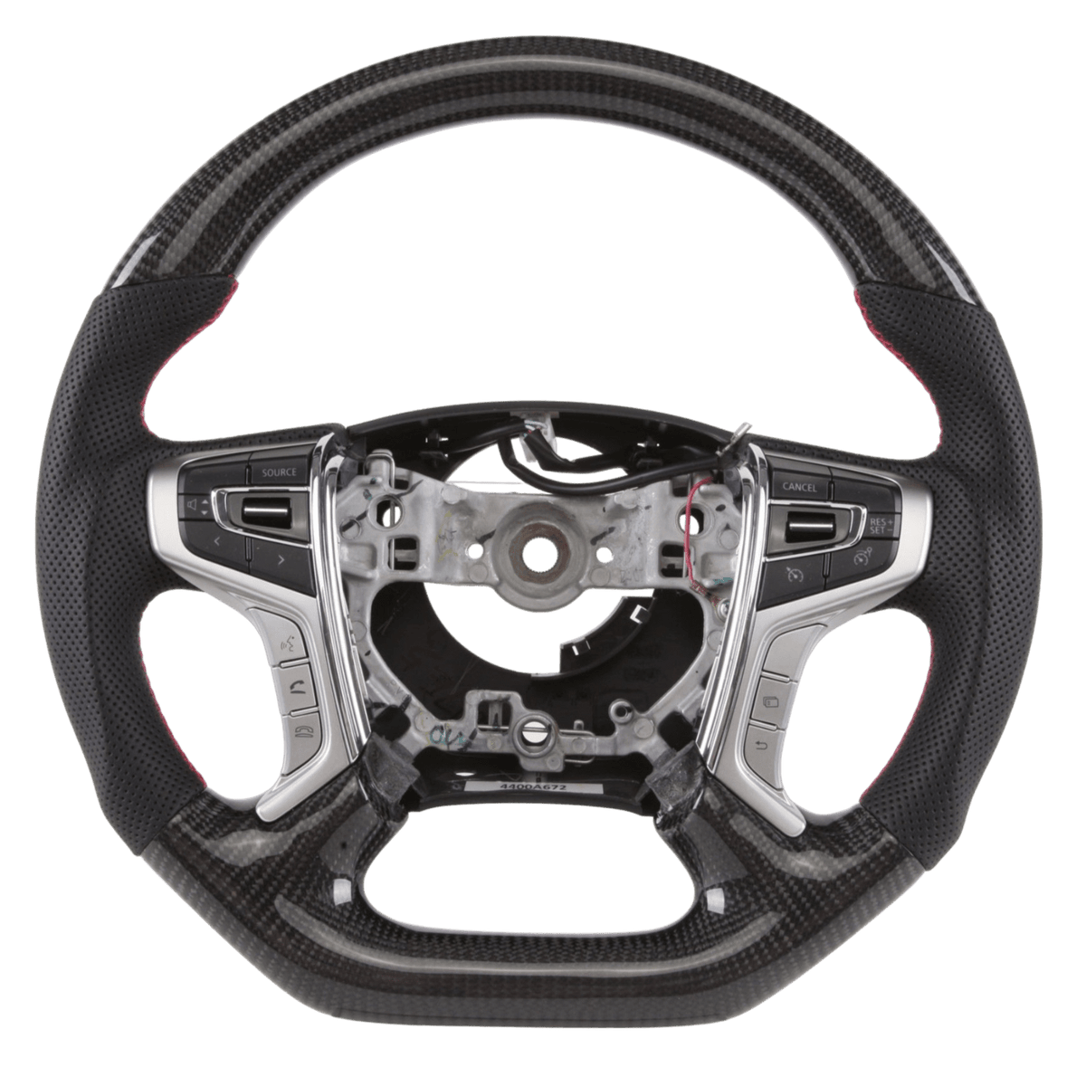 PVS Automotive - Classic Carbon Flat Bottom Leather Steering Wheel to suit Mitsubishi MQ/MR Triton **PRE - ORDER FOR AUGUST** - 4X4OC™ | 4x4 Offroad Centre