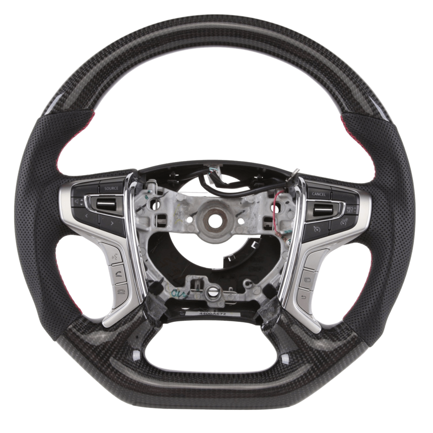 PVS Automotive - Classic Carbon Flat Bottom Leather Steering Wheel to suit Mitsubishi MQ/MR Triton **PRE - ORDER FOR AUGUST** - 4X4OC™ | 4x4 Offroad Centre