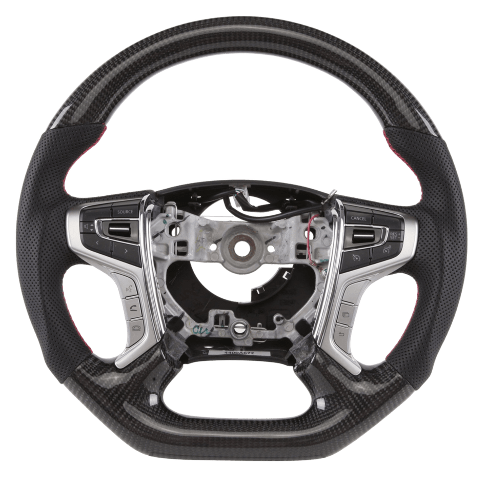 PVS Automotive - Classic Carbon Flat Bottom Leather Steering Wheel to suit Mitsubishi MQ/MR Triton **PRE - ORDER FOR AUGUST** - 4X4OC™ | 4x4 Offroad Centre