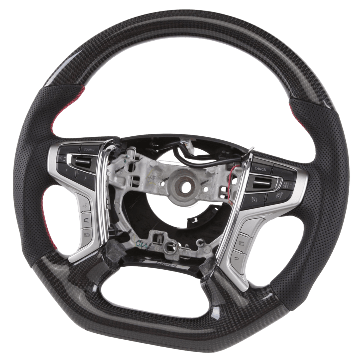 PVS Automotive - Classic Carbon Flat Bottom Leather Steering Wheel to suit Mitsubishi MQ/MR Triton **PRE - ORDER FOR AUGUST** - 4X4OC™ | 4x4 Offroad Centre