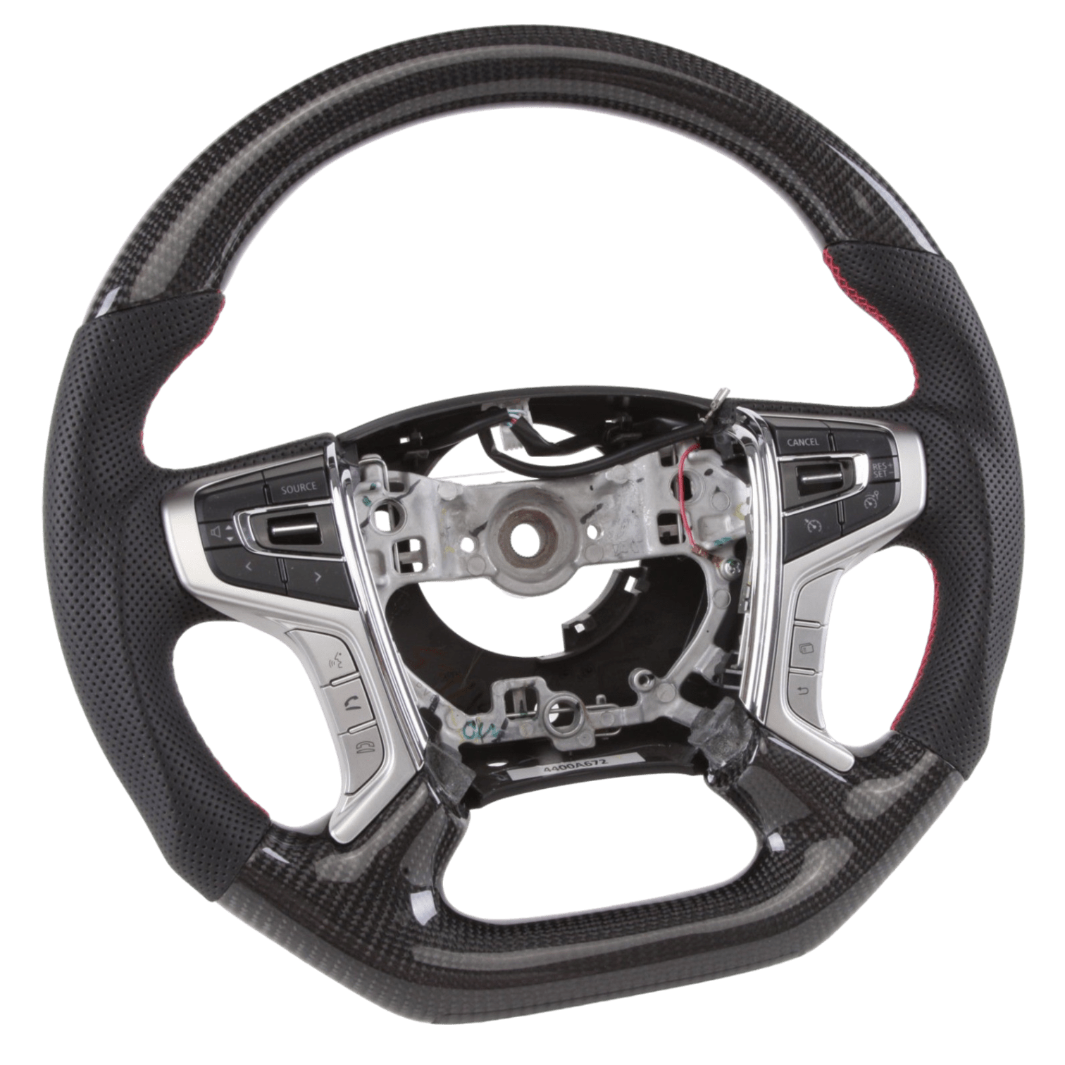 PVS Automotive - Classic Carbon Flat Bottom Leather Steering Wheel to suit Mitsubishi MQ/MR Triton **PRE - ORDER FOR AUGUST** - 4X4OC™ | 4x4 Offroad Centre