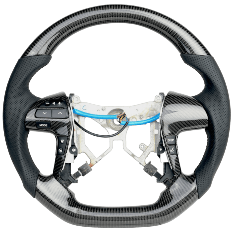 PVS Automotive - Classic Carbon with Perforated Leather Sides Steering Wheel to suit Toyota Hilux N70 Facelift (06/2011 - 04/2015) - 4X4OC™ | 4x4 Offroad Centre