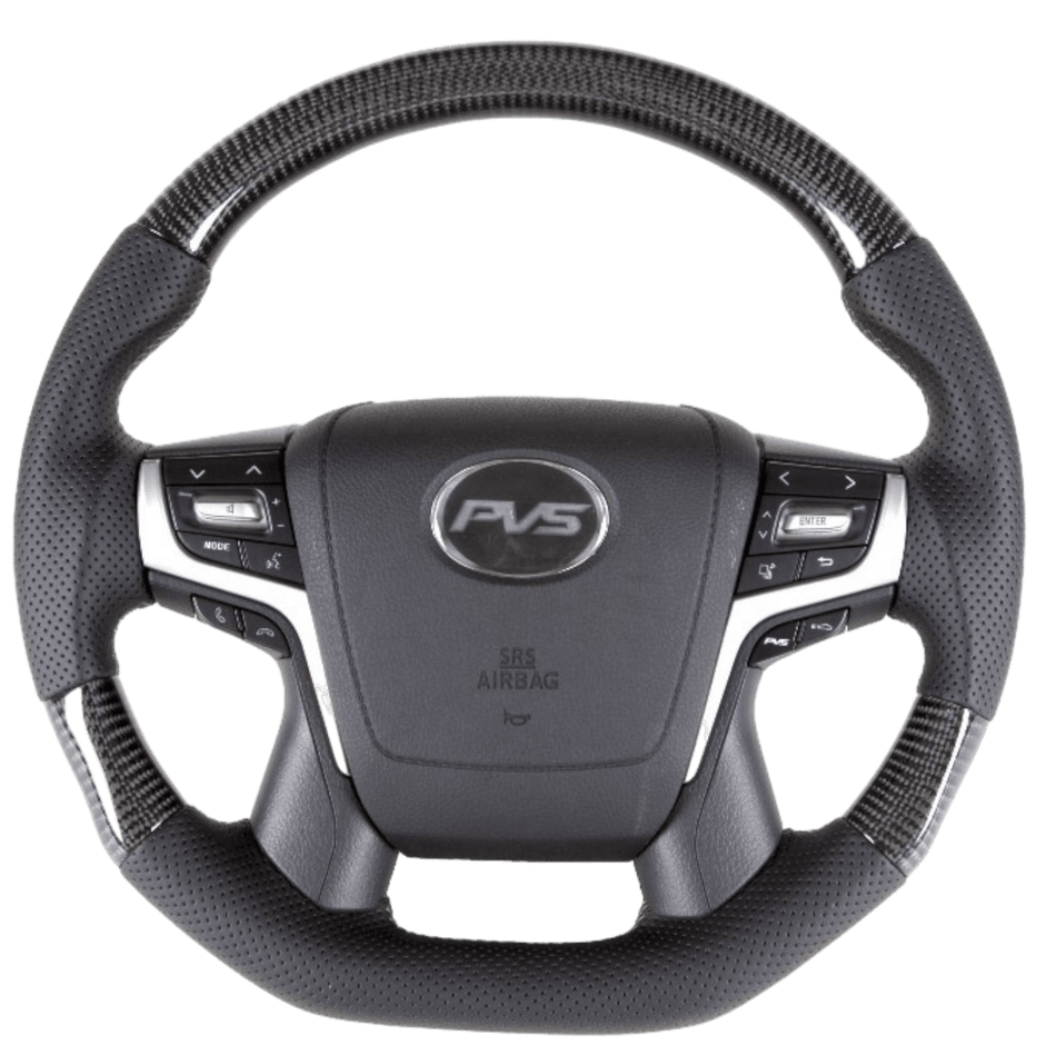 PVS Automotive - Elite Flat Bottom Carbon Black Perforated Leather Steering Wheel Core for 150 Prado & 200 Series LandCruiser 2016 - 2022 **PRE - ORDER FOR JULY** - 4X4OC™ | 4x4 Offroad Centre