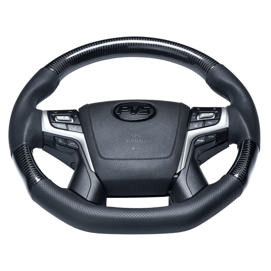 PVS Automotive - Elite Flat Bottom Carbon Black Perforated Leather Steering Wheel Kit **PRE - ORDER FOR JULY** - 4X4OC™ | 4x4 Offroad Centre