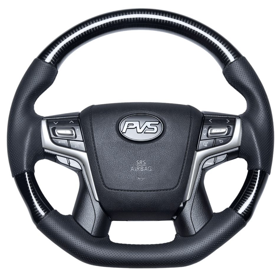 PVS Automotive - Elite Flat Bottom Carbon Black Perforated Leather Steering Wheel Kit **PRE - ORDER FOR JULY** - 4X4OC™ | 4x4 Offroad Centre