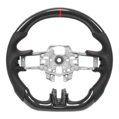 PVS Automotive - Elite Flat Bottom Carbon Black Perforated Leather Steering Wheel to suit Ford Mustang GT **PRE - ORDER FOR AUGUST** - 4X4OC™ | 4x4 Offroad Centre