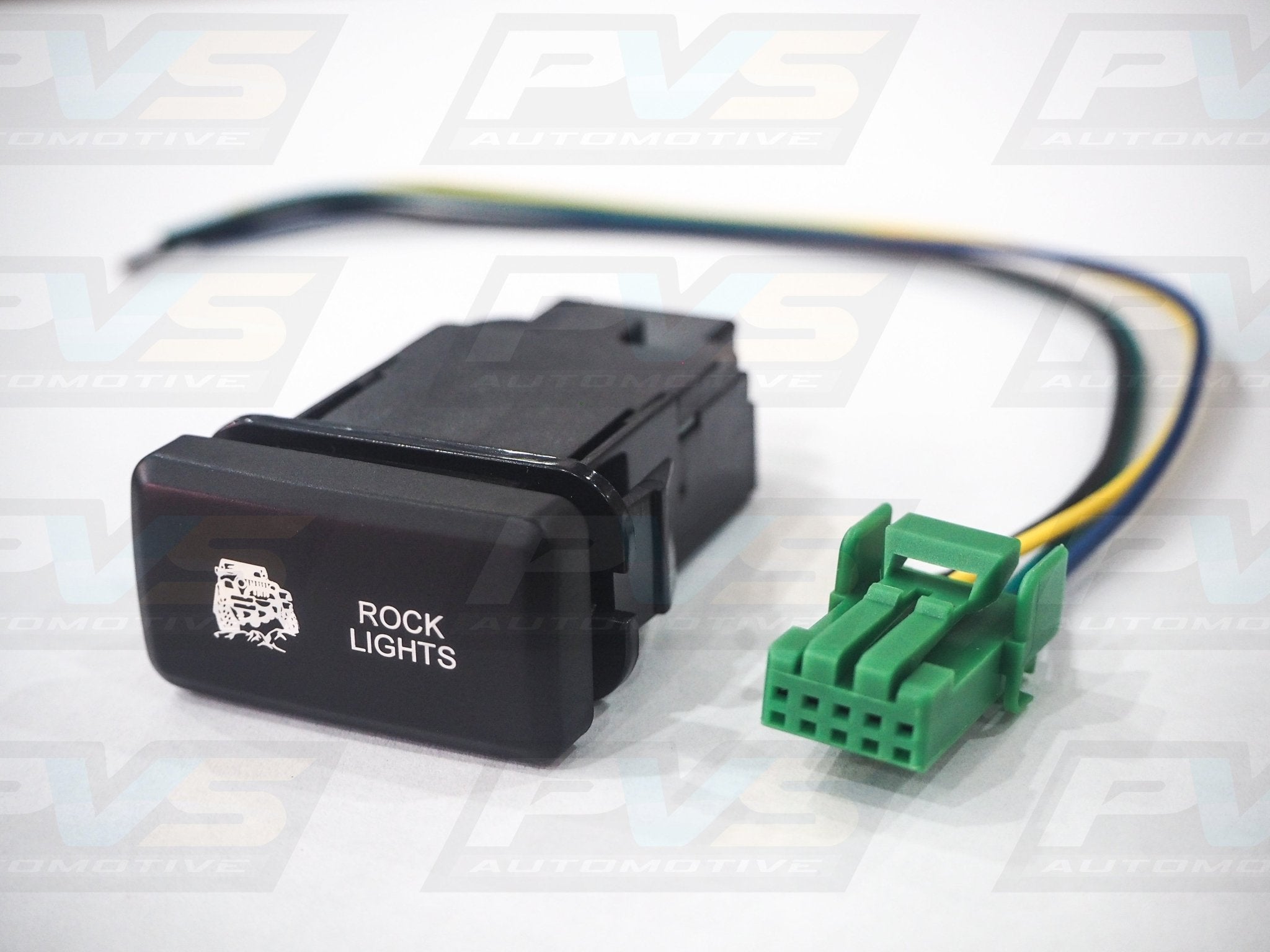 PVS Automotive - Horizontal White LED Push Switch to suit Toyota Hilux Hiace FJ Cruiser Prado 70 Series LandCruiser - 4X4OC™ | 4x4 Offroad Centre