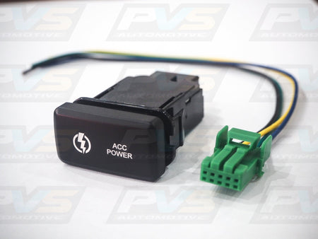 PVS Automotive - Horizontal White LED Push Switch to suit Toyota Hilux Hiace FJ Cruiser Prado 70 Series LandCruiser - 4X4OC™ | 4x4 Offroad Centre