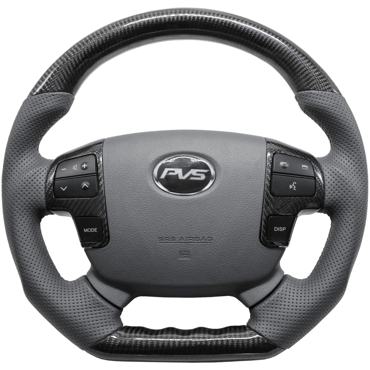 PVS Automotive - OEM Carbon Grey Leather Steering Wheel with Steering Controls Insert to suit Toyota LandCruiser 70 Series **PRE - ORDER FOR AUGUST** - 4X4OC™ | 4x4 Offroad Centre