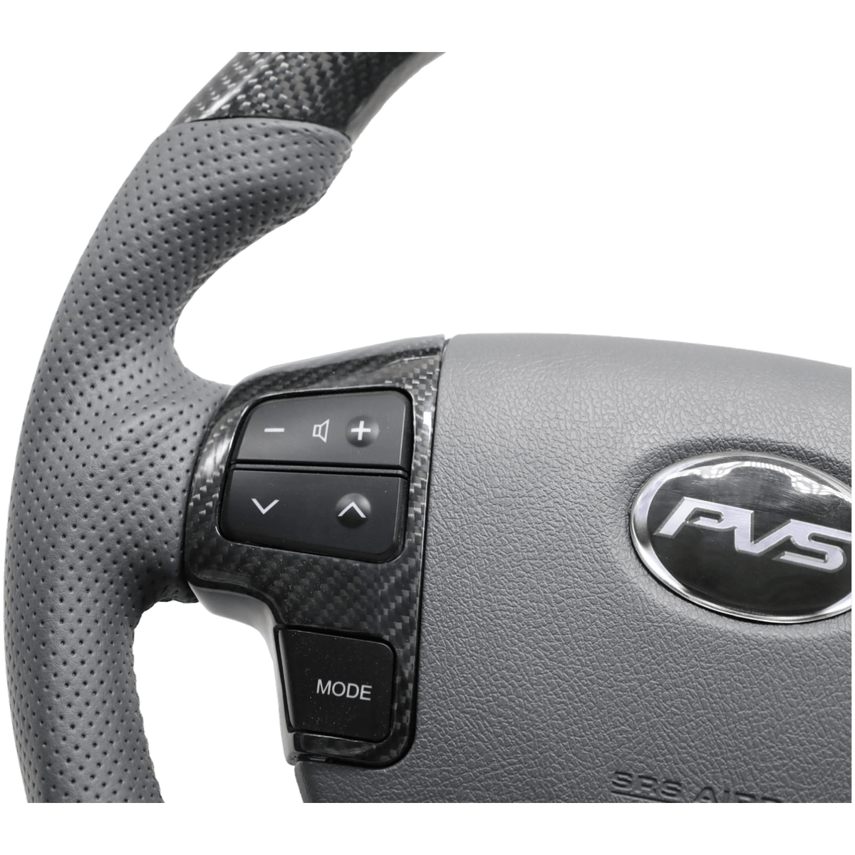 PVS Automotive - OEM Carbon Grey Leather Steering Wheel with Steering Controls Insert to suit Toyota LandCruiser 70 Series **PRE - ORDER FOR AUGUST** - 4X4OC™ | 4x4 Offroad Centre