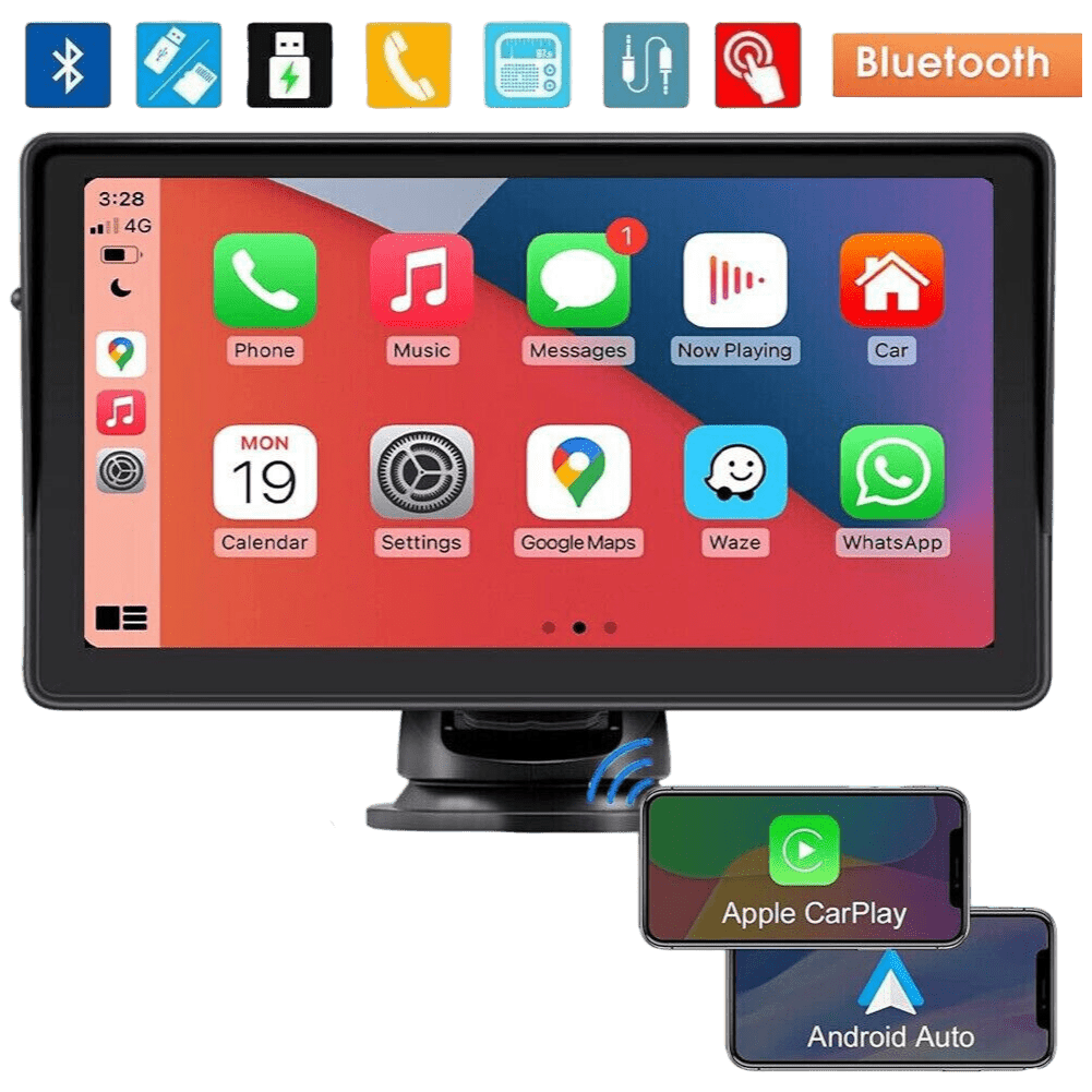 PVS Automotive - Wireless Apple CarPlay and Android Auto Car Stereo, 7'' IPS Touchscreen Multimedia Player & Bluetooth 5.0 Audio Hands Free Calling, Mirror Link/GPS/Siri/Google/Waze/GPS - 4X4OC™ | 4x4 Offroad Centre