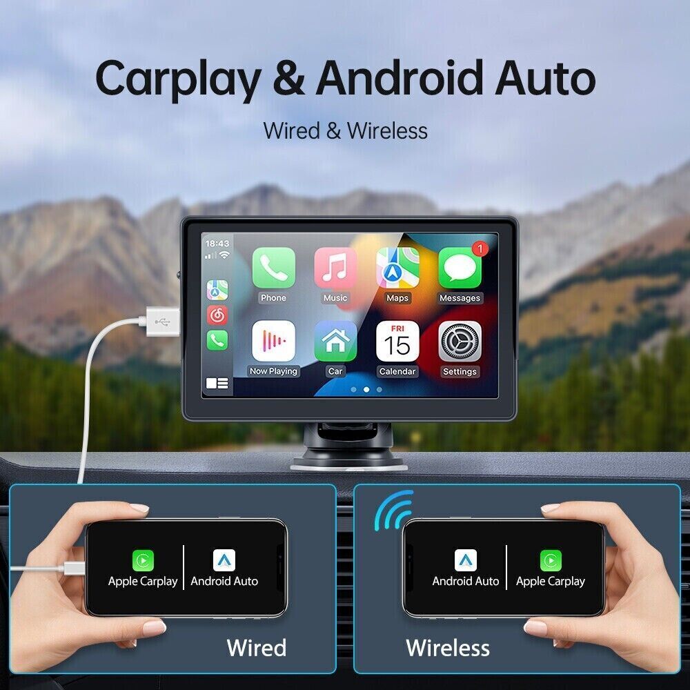 PVS Automotive - Wireless Apple CarPlay and Android Auto Car Stereo, 7'' IPS Touchscreen Multimedia Player & Bluetooth 5.0 Audio Hands Free Calling, Mirror Link/GPS/Siri/Google/Waze/GPS - 4X4OC™ | 4x4 Offroad Centre