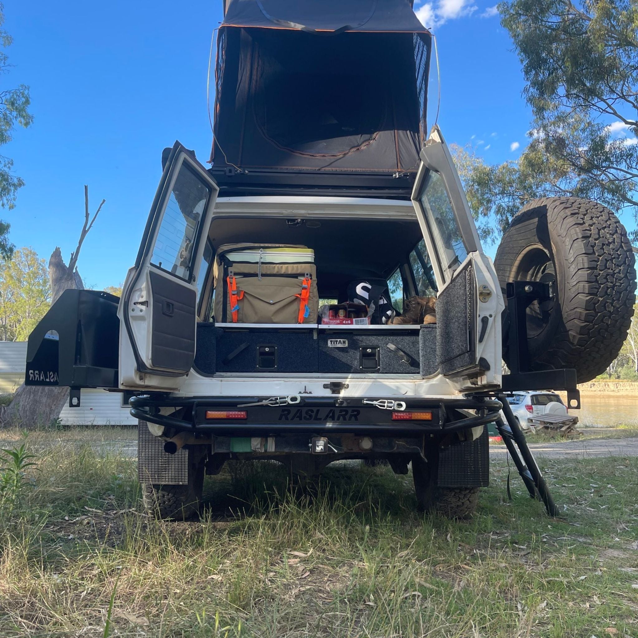 Raslarr Engineering - GQ Nissan Patrol Tourer Rear Bar - 4x4 Offroad Centre