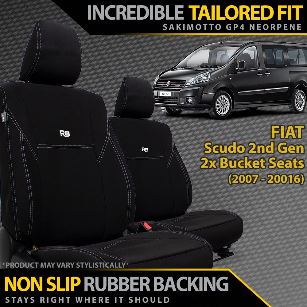 Razorback 4x4 - Fiat Scudo 2nd Gen Neoprene 2x Front Seat Covers (Made to Order) - 4X4OC™ | 4x4 Offroad Centre