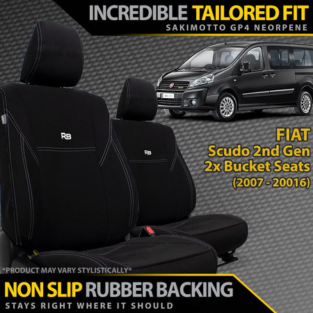 Razorback 4x4 - Fiat Scudo 2nd Gen Neoprene 2x Front Seat Covers (Made to Order) - 4X4OC™ | 4x4 Offroad Centre