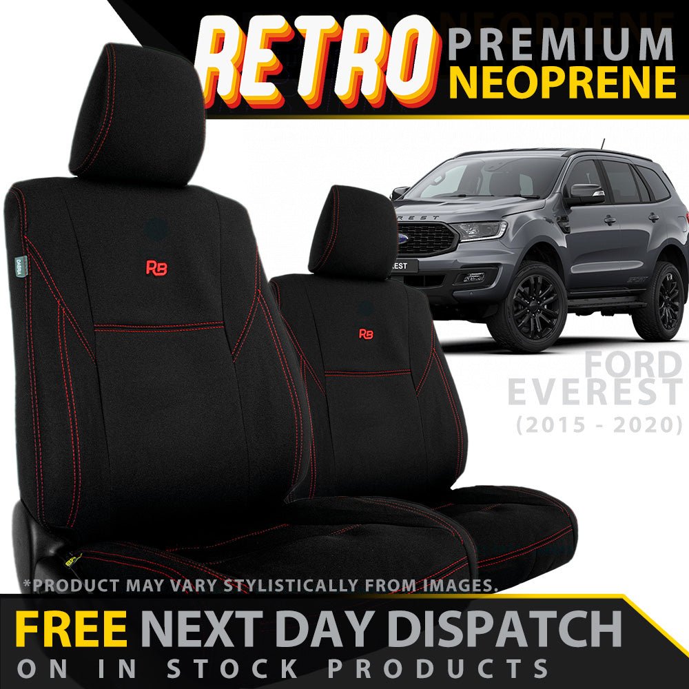 Razorback 4x4 - Ford Everest Retro Premium Neoprene 2x Front Seat Covers (Available) - 4X4OC™ | 4x4 Offroad Centre