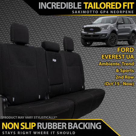 Razorback 4x4 - Ford Everest UA Neoprene 2nd Row Seat Covers (Made to Order) - 4X4OC™ | 4x4 Offroad Centre