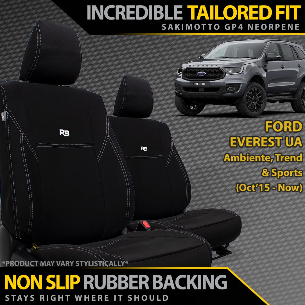 Razorback 4x4 - Ford Everest UA Neoprene 2x Front Seat Covers (Available) - 4X4OC™ | 4x4 Offroad Centre