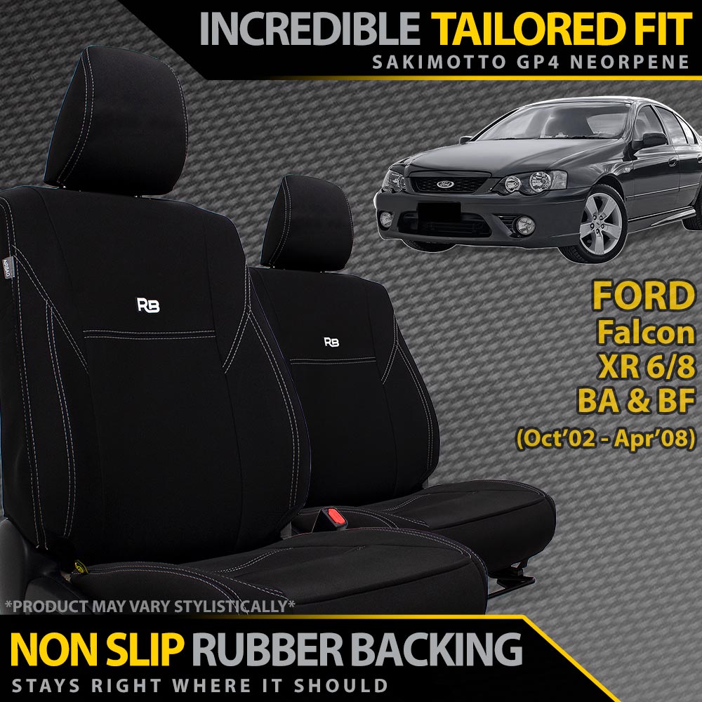 Razorback 4x4 - Ford Falcon XR6/8 BA & BF Neoprene 2x Front Seat Covers (Available) - 4X4OC™ | 4x4 Offroad Centre