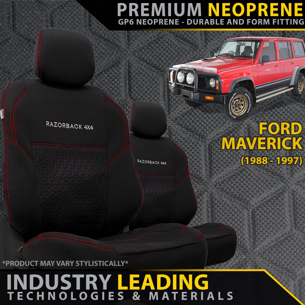 Razorback 4x4 - Ford Maverick Premium Neoprene 2x Front Seat Covers (Made to Order) - 4X4OC™ | 4x4 Offroad Centre