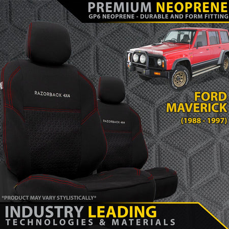 Razorback 4x4 - Ford Maverick Premium Neoprene 2x Front Seat Covers (Made to Order) - 4X4OC™ | 4x4 Offroad Centre