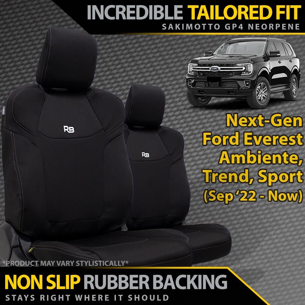 Razorback 4x4 - Ford Next - Gen Everest Neoprene 2x Front Row Seat Covers (Available) - 4X4OC™ | 4x4 Offroad Centre