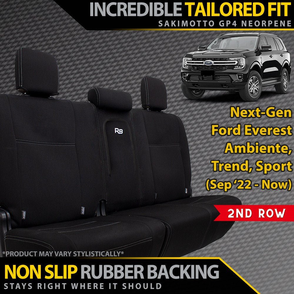 Razorback 4x4 - Ford Next - Gen Everest Neoprene Rear Row Seat Covers (Made to Order) - 4X4OC™ | 4x4 Offroad Centre