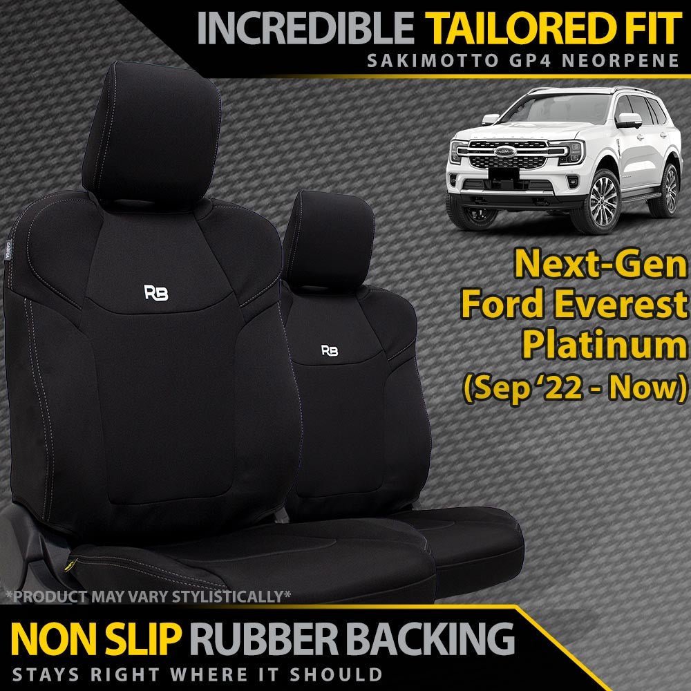 Razorback 4x4 - Ford Next - Gen Everest Platinum Neoprene 2x Front Row Seat Covers (Available) - 4X4OC™ | 4x4 Offroad Centre